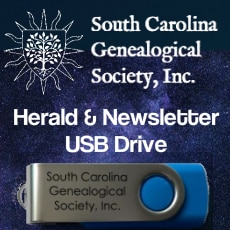 South Carolina Genealogical Society Herald and Newsletter USB Drive